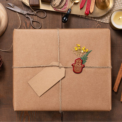 CRASPIRE Lotus Wax Seal Stamp Evil Eye Sealing Wax Stamps Hamsa Retro Vintage Removable Brass Stamp Head with Wood Handle for Wedding Invitations Halloween Christmas Thanksgiving Gift Packing