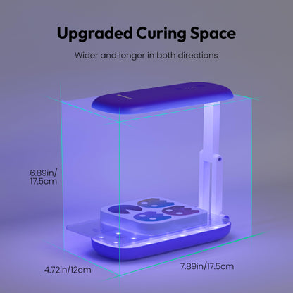 Resiners Double-Sided UV Resin Light, UV Light for Resin Curing with 36 LED Beads, Foldable UV Lamp, Wireless & Rechargeable Blacklight, Craft Supplies Tools for Resin Molds, Jewelry Making, Purple