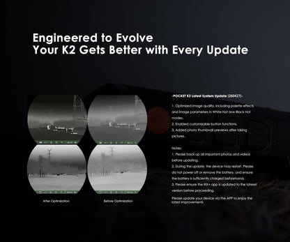RIX Pocket K2 Portable Thermal Monocular for Hunting, 256x192 (50Hz), Wi-Fi, Handheld Night Vision Monocular
