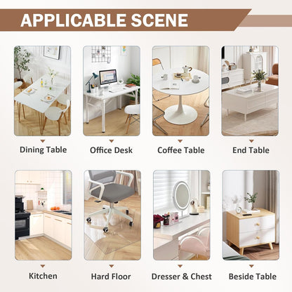 16 60 Inch, 1.5mm LovePads Clear Desk Mat x Thick Clear Table Protector, Waterproof Plastic Table Cover Protector, PVC