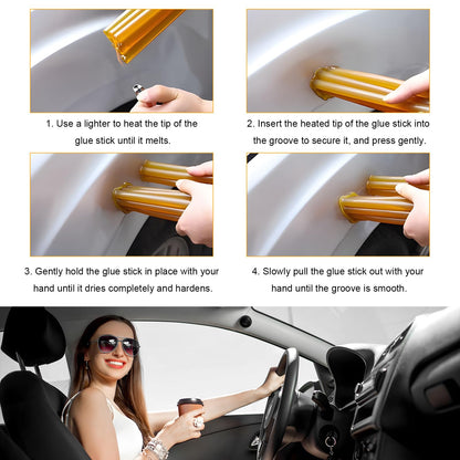 PKOLSFE 32PCS Dent Repair Glue Sticks, 0.43" Dia×8" Long Hot Melt PDR Glue Sticks, Strong Viscosity Dents Remover Paintless Dent Repair Tool for Car Body Repair Gluing Project (Black)