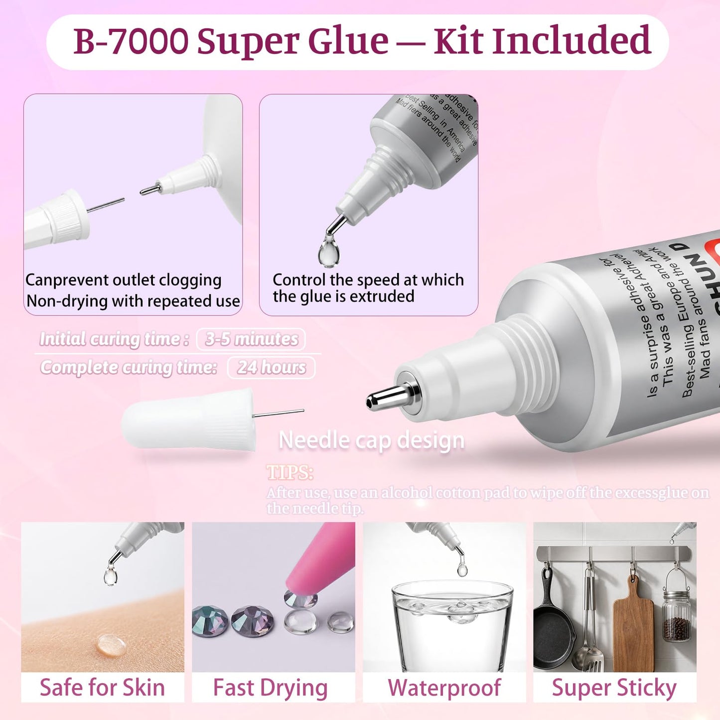 OCARDI 30Pcs Rhinestone Picker Tools for Bedazzling Kit - B7000 Jewelry Glue for Craft,9-in-1 System with 3 Picker Pens&9 Interchangeable Tips, Trays,Tweezers&Clay,All-in-One Diamond Art Painting Set