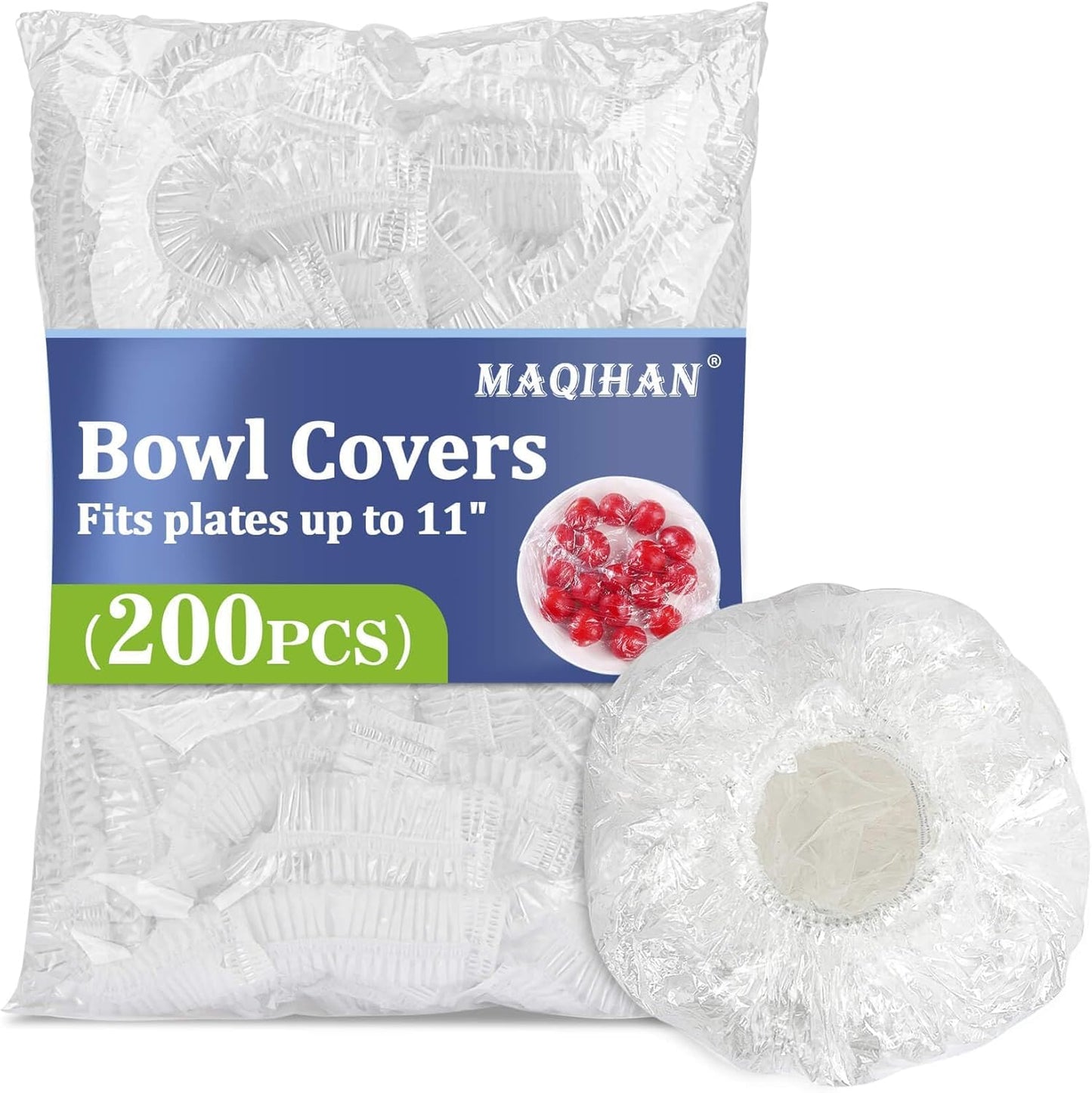 200 MAQIHAN Bowl Covers for Bread Proofing - Medium Plastic Wrap Food Sourdough Baking Rising Elastic Reusable Plate