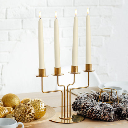Baquler 150 Pcs Flameless Taper Candles LED Taper Candles Flickering Bulk Ivory LED Candlestick for Easter Wedding Church Halloween Christmas Party Decor Table Centerpiece, 8.5 in, No Batteries