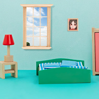 6Pcs Dollhouse Windows 1: 12 Scale Unfinished Miniature Wooden Windows Frame Mode, Mini Furniture Doll House Decoration (4.52X3.26X0.79inch)
