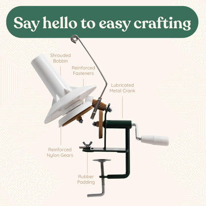 Wofaro - Large Capacity Yarn Ball Winder & Spinner. Hand-Operated Winder for Crocheting & Knitting, Supports 10 oz Yarn Capacity, Ideal for Crafters.