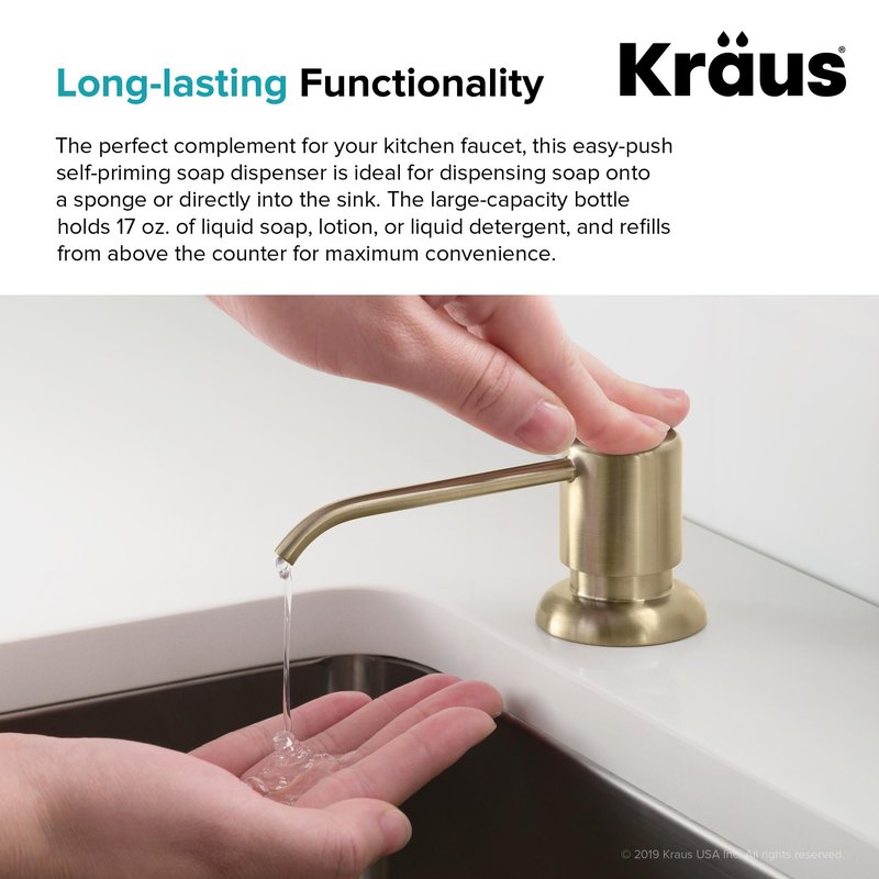 Kraus Spot Free Kitchen Soap Dispenser Boden™ in All-Brite Stainless Steel Finish, KSD-53SFS
