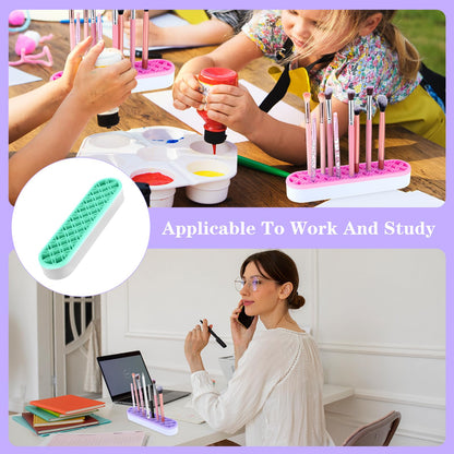 Pafeooui 4 Pcs Silicone Makeup Brush Holder, Multipurpose Cosmetic Organizer, Pen Holder for Desk, Storage Box, Sewing Tool, Beauty Tool, Scissors, Toothbrush Holders