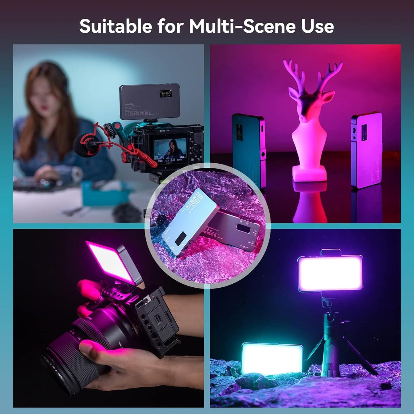 P96L RGB Video Light by SmallRig, Portable Metal LED Camera Light, 2500-8000K, 21 Effects, CRI 96+, OLED Display, Photo and Video Lighting, Long Battery Life, Fits Phone and Camera