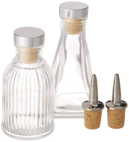 Amehla Bitters Bottle - Set of 2, 3oz Capacity with Dasher Caps and Stopper Caps - Dasher Bottles for Bitters - Elegant and Functional Bitters Bottles for Home or Professional Use