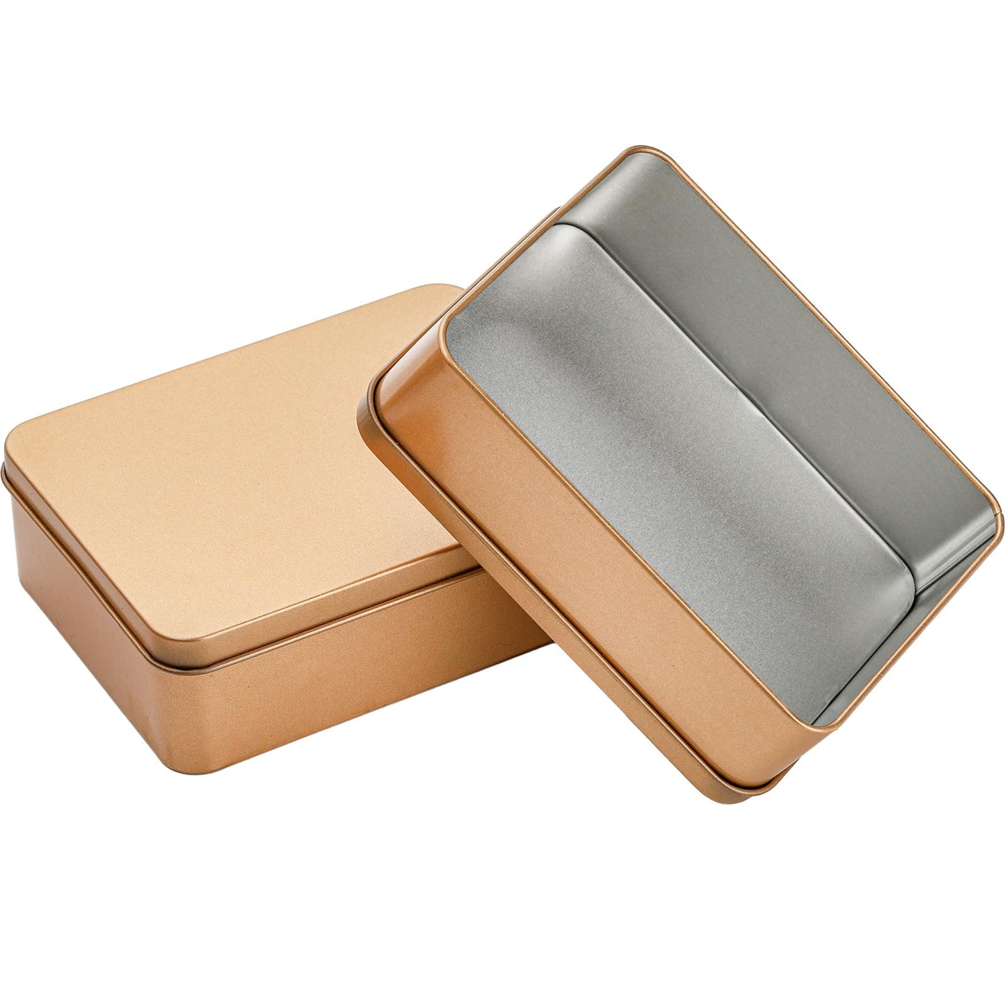 Peohud 16 Pack Rectangular Tin Boxes with Lids, Empty Hinged Tins, Metal Storage Organizer Tins for Candy, Treats, Gifts, Favors and Crafts