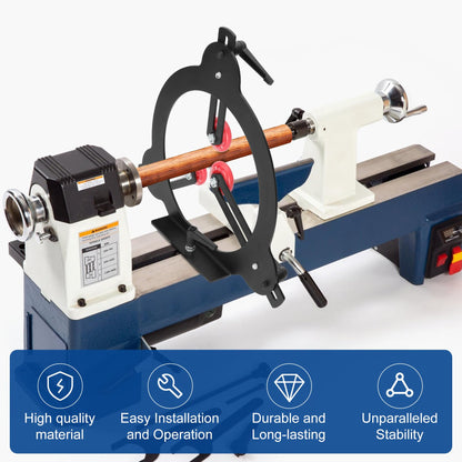 Woodturning Steady Rest for 12inch,14inch and 16inch Lathe Swing, Woodworking Steady Rest, 3-Point Adjustable Woodturning Steady Rest for 12inch,14inch and 16inch Swing Medium Size Lathe