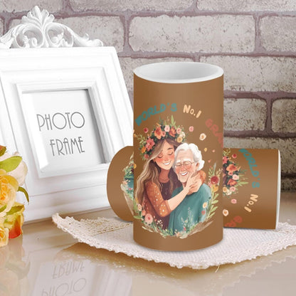 Luarisgur to The Worlds No 1 Grandma Decorations Indoor Candles with Floral Flameless Candles with Remote and Timer 2 Pack Battery Operated Grandma Mothers Day Themed LED Candles for Gift Home Decor