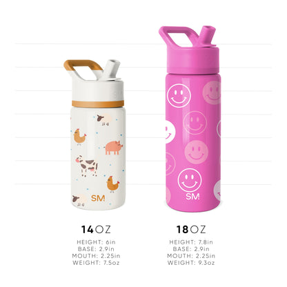 Simple Modern Kids Summit Water Bottle with Straw Lid | 14oz Stainless Steel Cup Insulated Tumbler for Toddlers, School | Sports Balls