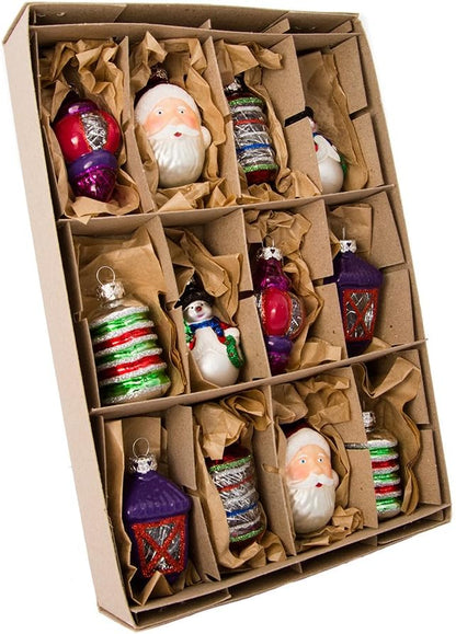 Kurt Adler Early Years Glass Ornament, Set of 12, 2.5-Inch, Christmas