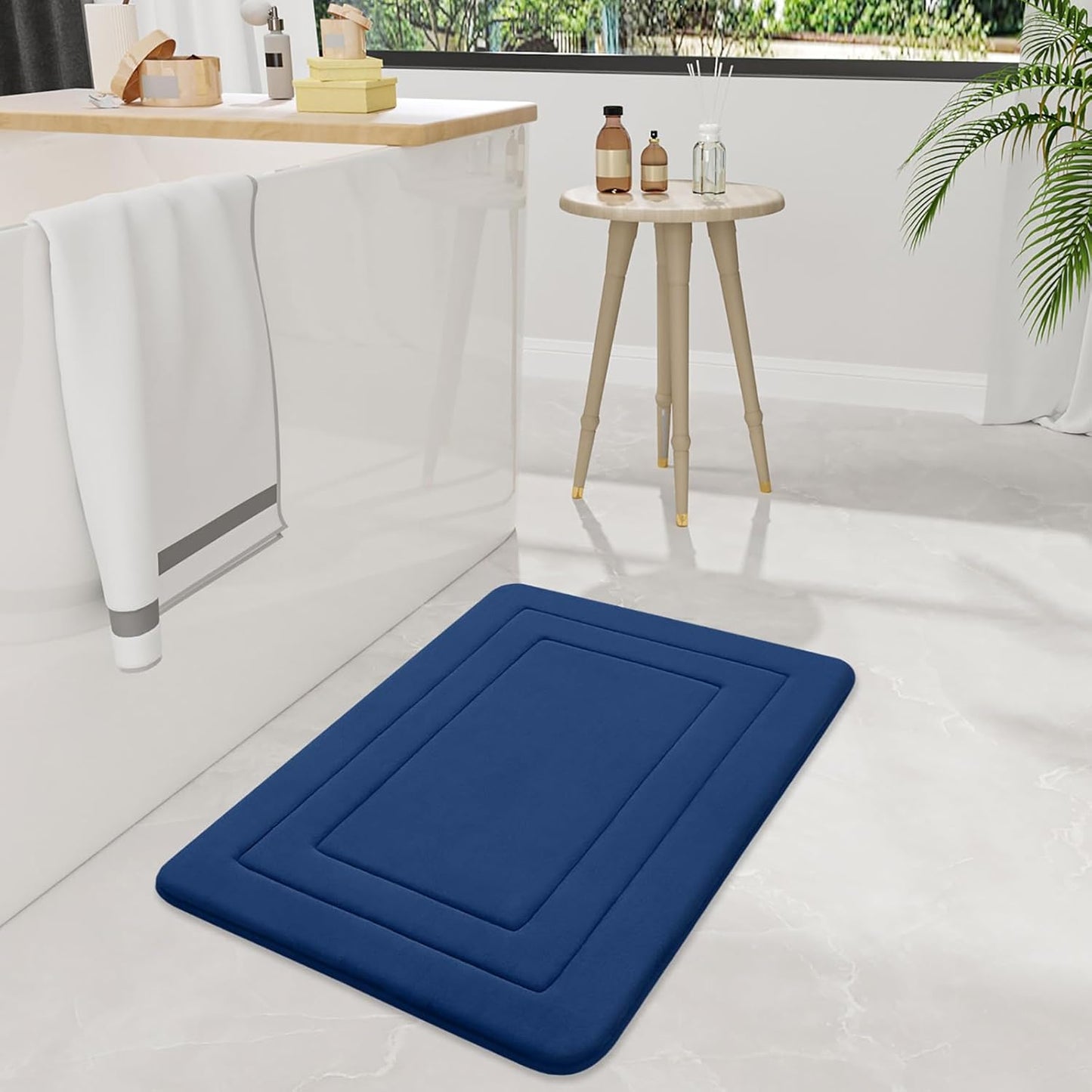 Arotive Memory Foam Bathroom Rug Mat 24x16, Ultra Soft and Absorbent Bath Mat, Comfortable Carpet for Bathroom Floor,
