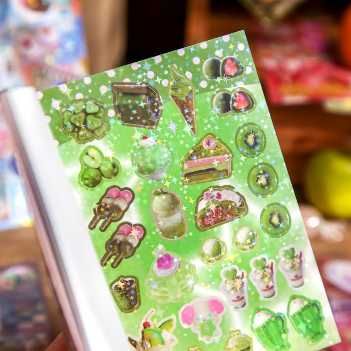 Doukado 2 Pack Japanese Retro Showa Sticker Book Set, 60 Sheets 900+ Pcs Dessert & Afternoon Tea Holographic Star Film Stickers for Scrapbooking, Journaling, Planner Supplies & Gift
