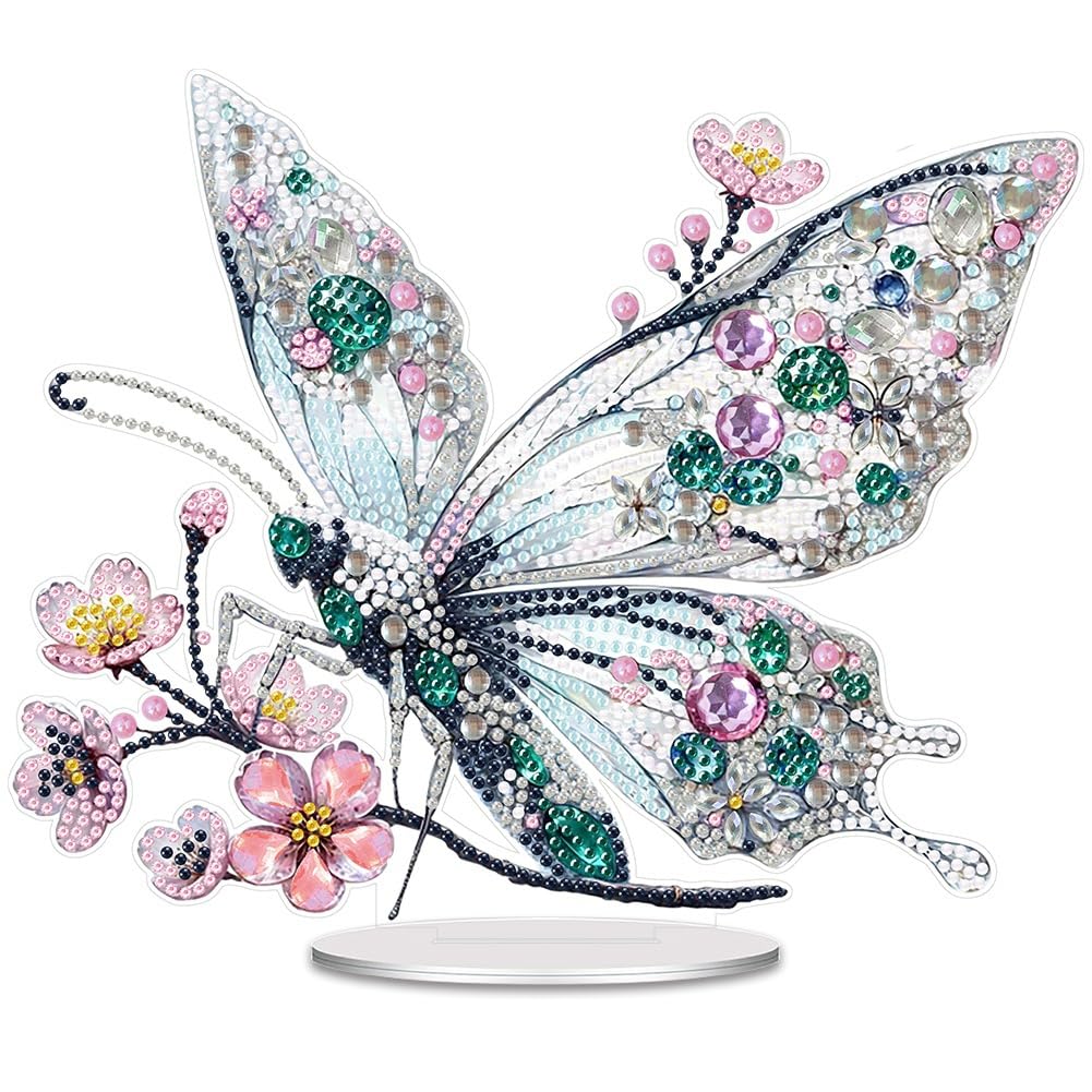 YUE ZHE DIY Dragonfly Diamond Art Tabletop Decorations Dragonfly Centerpieces DIY Diamond Art Painting Desktop Ornaments for Table Tabletop Decor