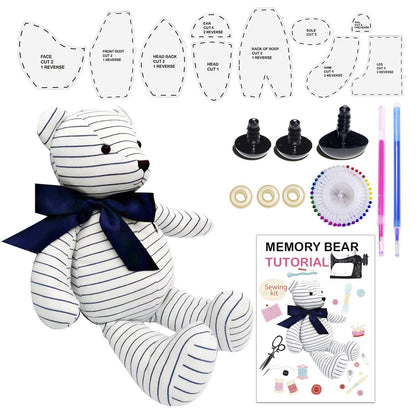 Topapfo Large 17 Inch Memory Bear Patterns for Sewing, Beginner Friendly Teddy Bear Templates with Detailed Instruction, Safety Eyes Noses Pins (17 Inch)