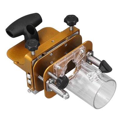 Router Mortising Jig, Stainless Steel 2 in 1 Woodworking Slotting Machine with Fastening Bracket for Furniture Joinery and Door Hinge Installation