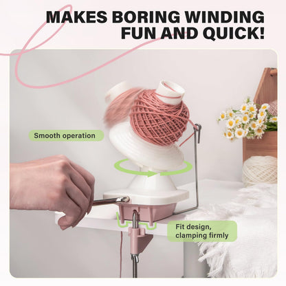 INMAKER Yarn Winder, Ball Winder for Crocheting & Knitting, Quick Install Portable Yarn Spinner, Essential Tool for Crafting Enthusiasts