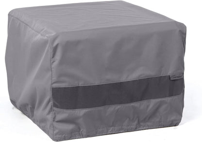300D 24W 24D 18H, Covermates Elite Square Ottoman Cover Heavy-Duty Polyester, Water-Resistant, Mesh Vent, Drawcord