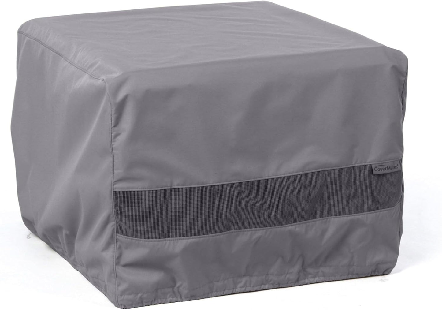 300D 18W 18D 18H, Covermates Elite Square Ottoman Cover Heavy-Duty Polyester, Water-Resistant, Mesh Vent, Drawcord