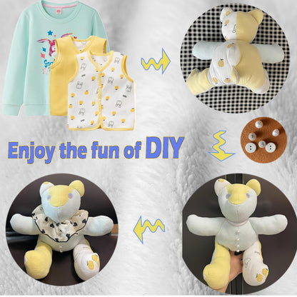 18in/Sitting Height 11in Fosdonge Acrylic Memory Bear Template Ruler Set with Detailed Instructions, Sewing Patterns for Beginners, Teddy Bear Quilting templates (Sitting Height 11in)