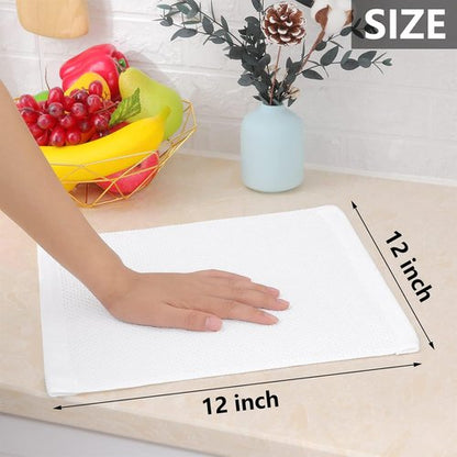 Homaxy 100% Cotton Dish Cloths - Ultra Soft, Absorbent & Quick Drying | 12x12 Inches, 24-Pack, White