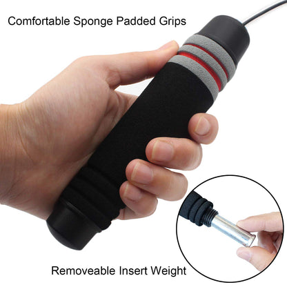Benvo Weighted Ropeless Jump Rope Cordless Speed Rope Skipping Rope for Double Unders, Exercise, WOD, Boxing, MMA Beachbody Training Fitness- Updated Version
