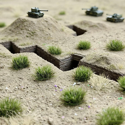 gdeplok 140 Pcs Static Grass Tufts & Miniature Flower Clusters - Artificial Grass Terrain Scenery Kit for Model Train Railway, Military Sand Table, DIY Diorama Landscape