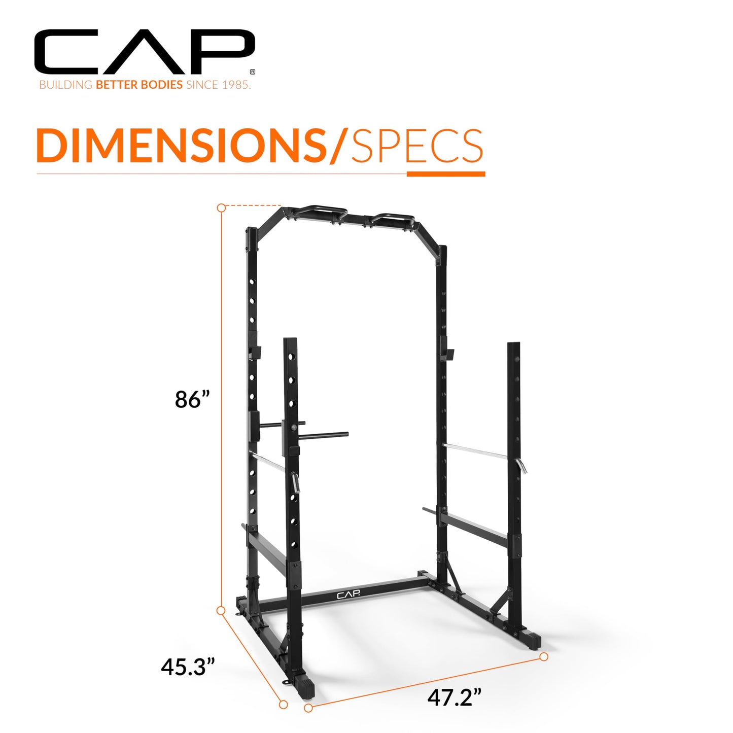 CAP Barbell Multi-Use Power Rack – Heavy-Duty Power Cage with Pull-Up Bar, Dip Handles, and J-Cup Catches – Strength Training Gym Rack for Home or Garage Gym | Green