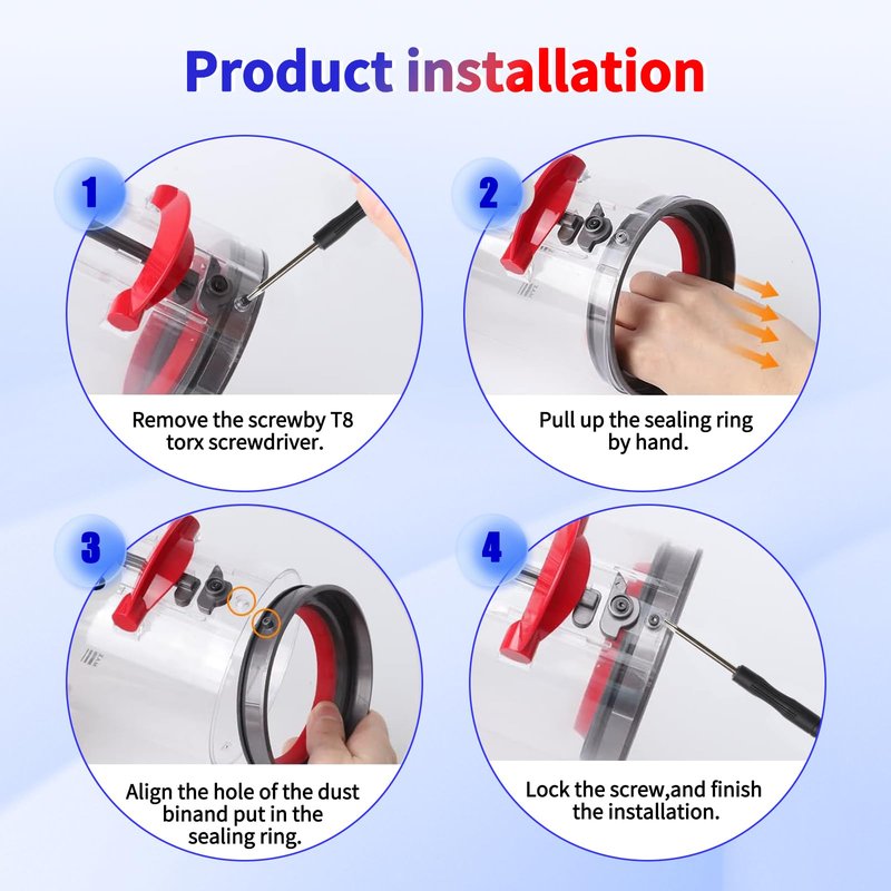 keluke V10 Dust Bin Fixed Sealing Ring Replacement Parts Compatible with Dyson V10 SV12 Cordless Vacuum Cleaner,Dust Bucket Accessories