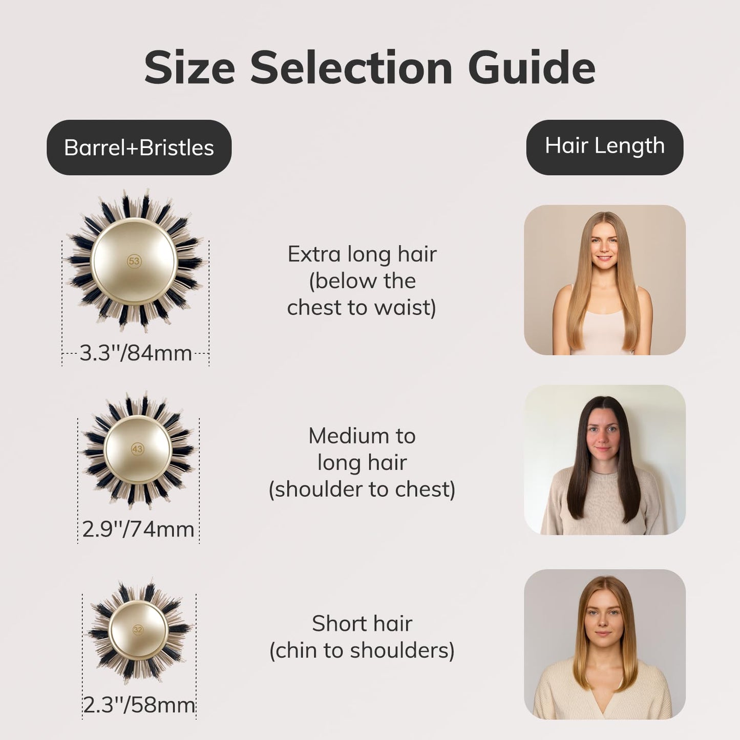 Round Brush for Blow Drying, Nano Thermal Ceramic & Ionic Tech Hair Brush with Boar Bristles, Professional Round Barrel Brush for Styling, Curling & Straightening by Sndyi (2.9 Inch, Barrel 1.7 Inch)