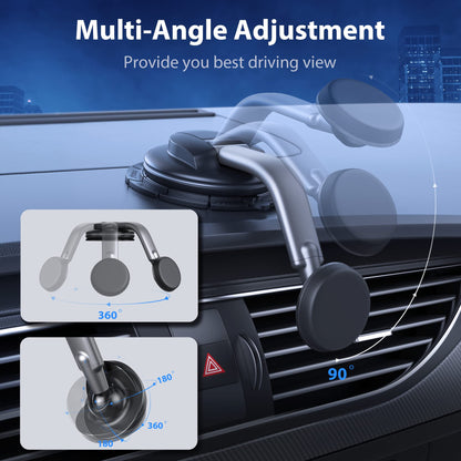 Magnetic Phone Holder for Car, [ Powerful Magnets & Military-Grade Suction] Car Phone Holder Mount Dashboard Windshield Cell Phone Holder Phone Stand for Car iPhone Android Automobile Cradle