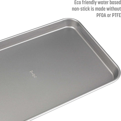 Goodful Nonstick Cookie Baking Sheet Set, Heavy Duty Carbon Steel, 2-Pack Bakeware Set, Dishwasher Safe, Gray