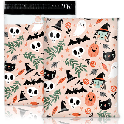JarThenaAMCS 100Pcs Halloween Poly Mailers 10 x 13 Inch Spooky Ghost Pumpkin Packaging Bags Self Seal Mailing Envelope Bags for Small Business Clothing Gift