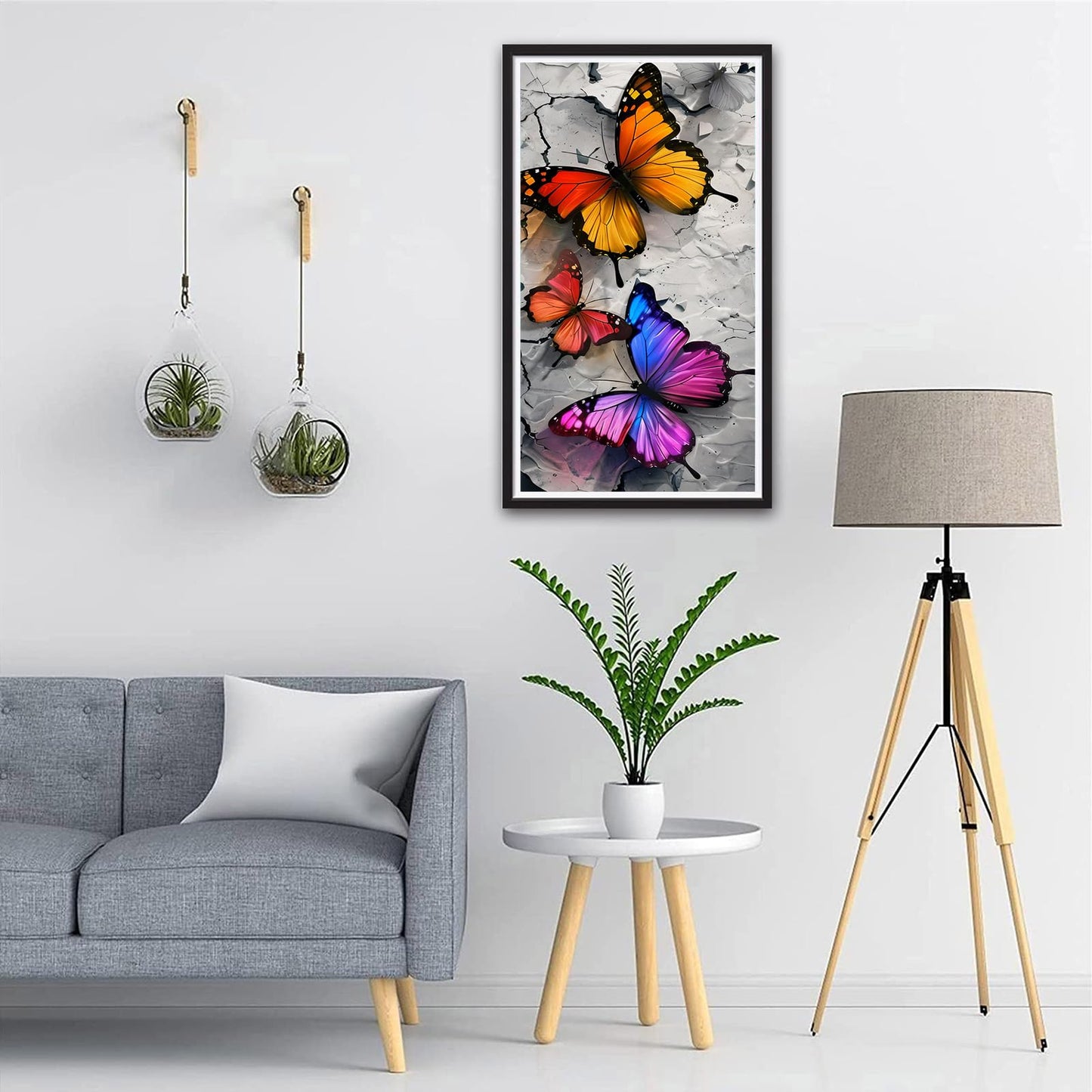 ARTGOTO Large Square Drill Diamond Art Painting Kits for Adults,15.7x27.5inch/40x70cm Butterfly B DIY Full Square Diamond Dots Large Size,Big Gem Art and Crafts for Home Wall Decor Gifts