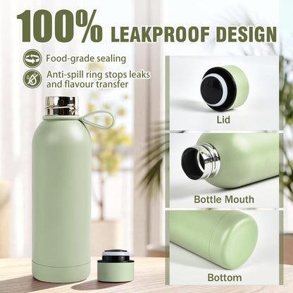 PlanetFlame Sublimation Blanks, 8 Pack 17 oz Tumblers Double-wall Insulated Stainless Steel Water Bottle Sublimation with Silicone Ring Coffee Cups, Matte LightGreen