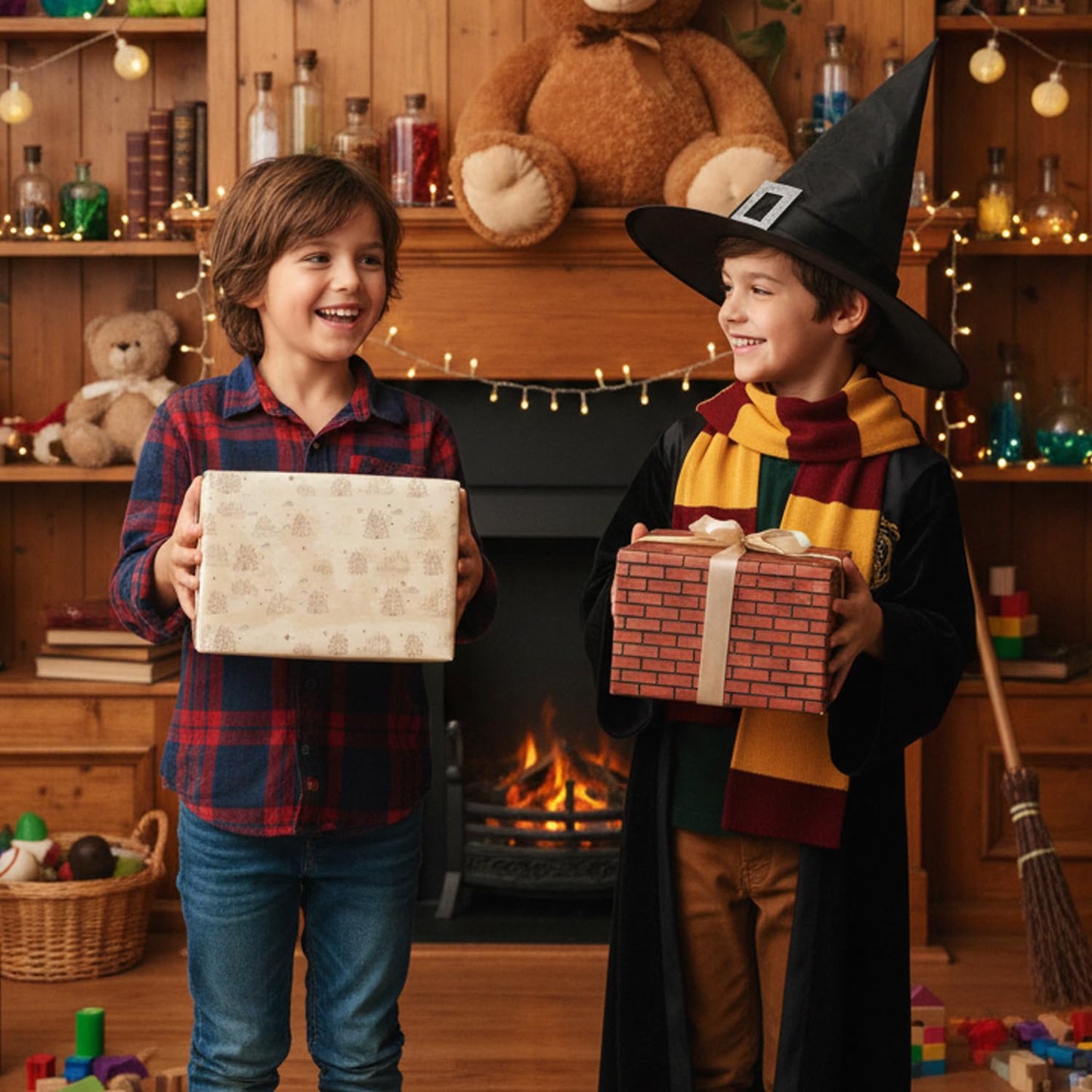Keluna Magic Theme Wrapping Paper - 12 Sheets Wizard Castle Wrapping Paper for Birthday Baby Shower