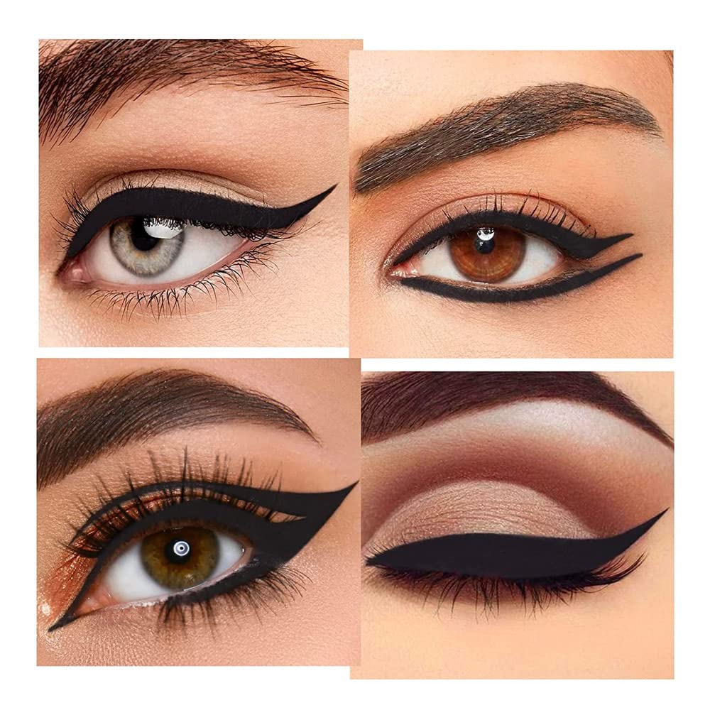 Kaely 2Pcs Gel Eyeliner Pencil, Natural Black Eyeliner Cream for Waterline, Liquid Eye Liner Waterproof Smudge Proof, Black Smoky Eyeshadow Palette Halloween Makeup, delineador de ojos contra el agua