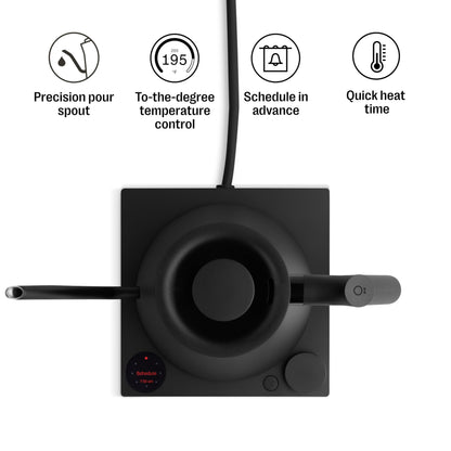 Fellow Stagg EKG Pro Electric Gooseneck Kettle – Precise Temperature Control, Quick Heating, Brew Timer, Scheduling, Stainless Steel, Pour-Over Coffee - 0.9L, Matte Black