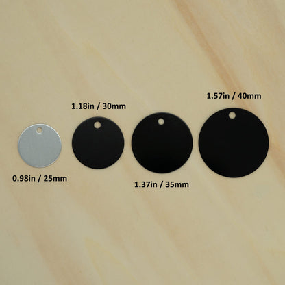 StayMax Round Aluminum Blank Tags Stamping Blanks Engraving Blanks 25 Pack (Siver)
