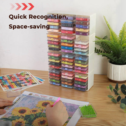 30 Piece Set of Diamond Painting Storage Containers, 2-in-1 Diamond Painting Trays and Racks, Diamond Art Accessories, Diamond Art Diamond Storage