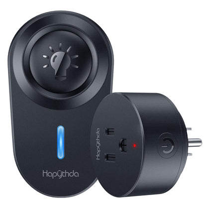 [2 Pack] HAPYTHDA Wireless Remote Control Outlet Plug, No Wiring Needed Remote Light Switches Kit, 500 Feet RF Range 15A/1500W Electrical Remote Outlet for Light, Small Electrical Appliance, Black