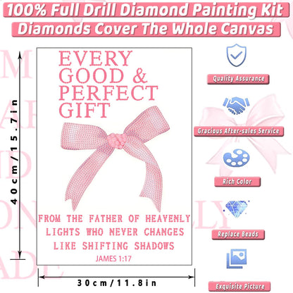 4Pcs Pink Bow Special Shape Diamond Art Kits for Adults Beginners,Full Round Drill Cute Coquette DIY 5D Diamond Painting Kits,Paint by Diamonds Dot Gem Art Crystal Easy,Home Wall Decor&Gift-12x16in