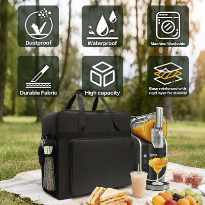WMDYFDC Ninja Slushie Machine Carrying Bag for FS299, FS300 & FS301, Protective Travel Bag withFront Opening, Removable Rigid Bottom, Internal Fixing Straps & Luggage Strap