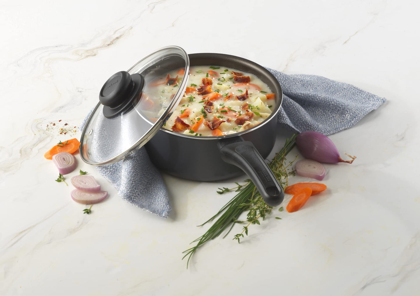 GoodCook Everyday Nonstick Sauce Pan w/Lid, 2 Quart, Black