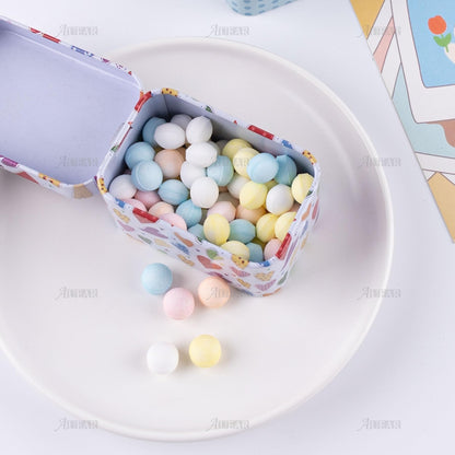 AUEAR, 6 Pack Mini Trinket Coin Box Flower Pattern Containers with Lid for Jewelry Storage Case Tinplate (Random Color)