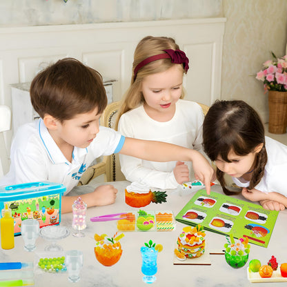 Make Mini Dessert Craft Kit for Kids,DIY Mini Food Toys with Imitation Cream,Create & Display Cream Creations, Art Activities, Great Gifts for Girls,Ages 8+